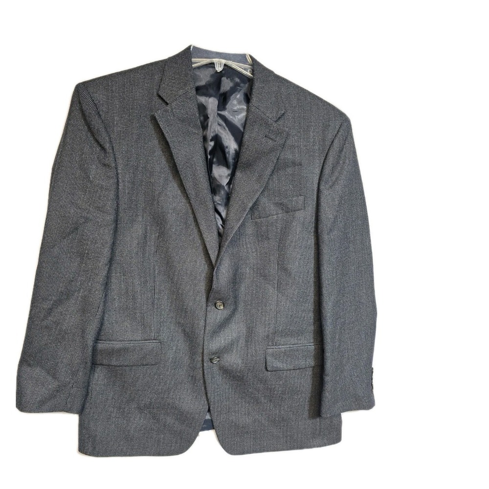 Ralph Lauren Men's Blazer 44 R 2 button Knit Plaid